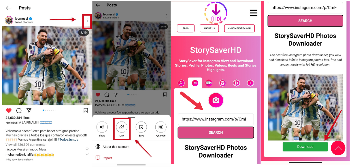 Steps to download on your phone - StorySaverHD