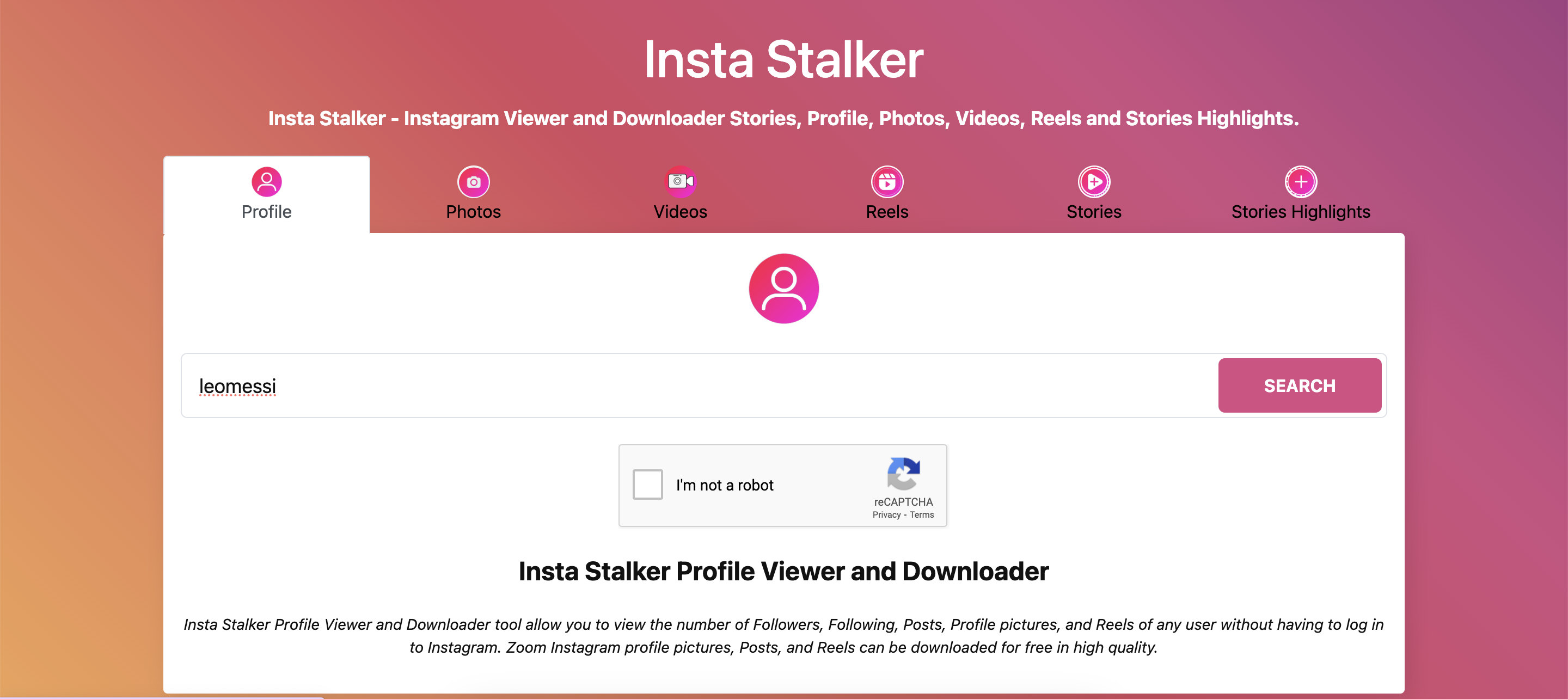 Insta Stalker - StorySaverHD.io